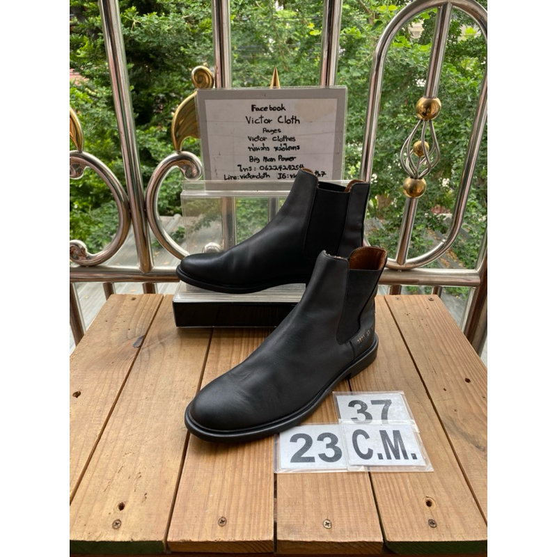 รองเท้าบู๊ทหนังแท้ Tods Sz.37eu23cm Made in Italy สีดำ ของใหม่เกือบหมื่น สภาพสวยมาก ไม่ขาดซ่อม ใส่เท