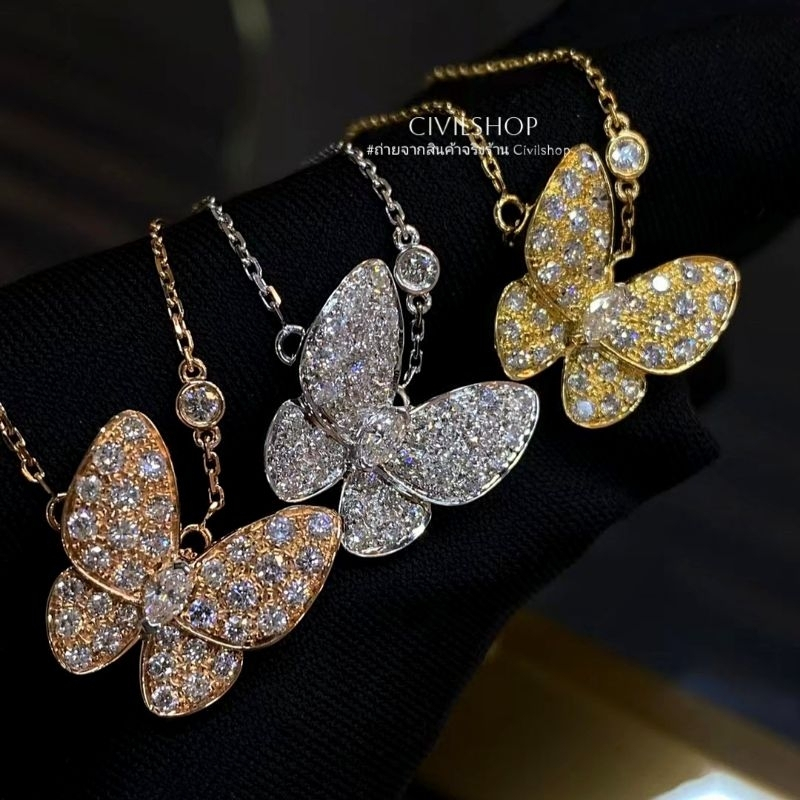สร้อยคอ ผีเสื้อ เพชร CIVIL JEWELRY (พร้อมส่งในไทย)