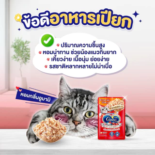 [ล็อตใหม่] Ginno กินโนะ อาหารเปียกแมว ไม่เติมเกลือ ทำจากเนื้อปลาแท้ ไก่ คัตสึโอะ หอยเชลล์ แซลมอน ทานง่าย เกรวี่ / เจลลี่