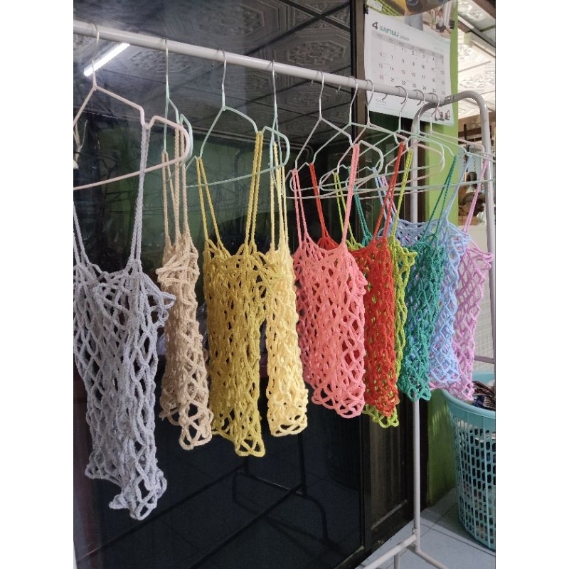 💖พร้อมส่ง 💖เสื้อถักตาข่าย ทรงครอป ไหมคอตต้อนนม