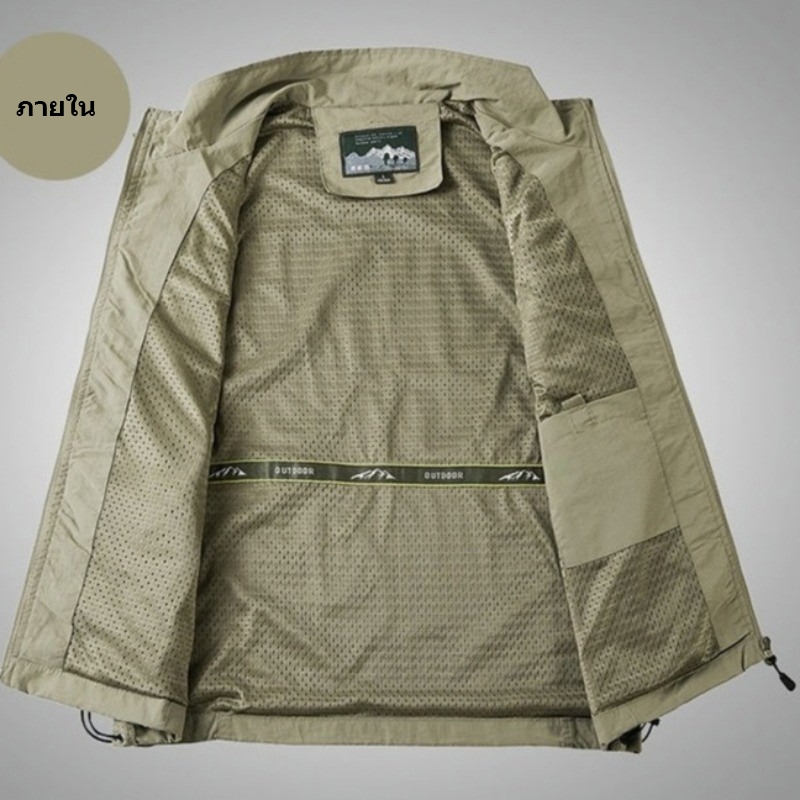 เสื้อกั๊กแขนกุดผู้ชาย เดินป่า แคมป์ปิ้ง ผู้ชายเสื้อกั๊กแขนกุดสบายๆกลางแจ้งภูเขาตกปลาเสื้อกั๊กระบายอากาศกันน้ํา M-5XL - รูปที่ 5