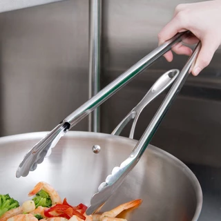 Alechaung คลิปหนีบอาหารสแตนเลส ที่คีบบาร์บีคิว ที่คีบน้ำแข็ง ที่คีบสแตนเลส stainless steel food clip