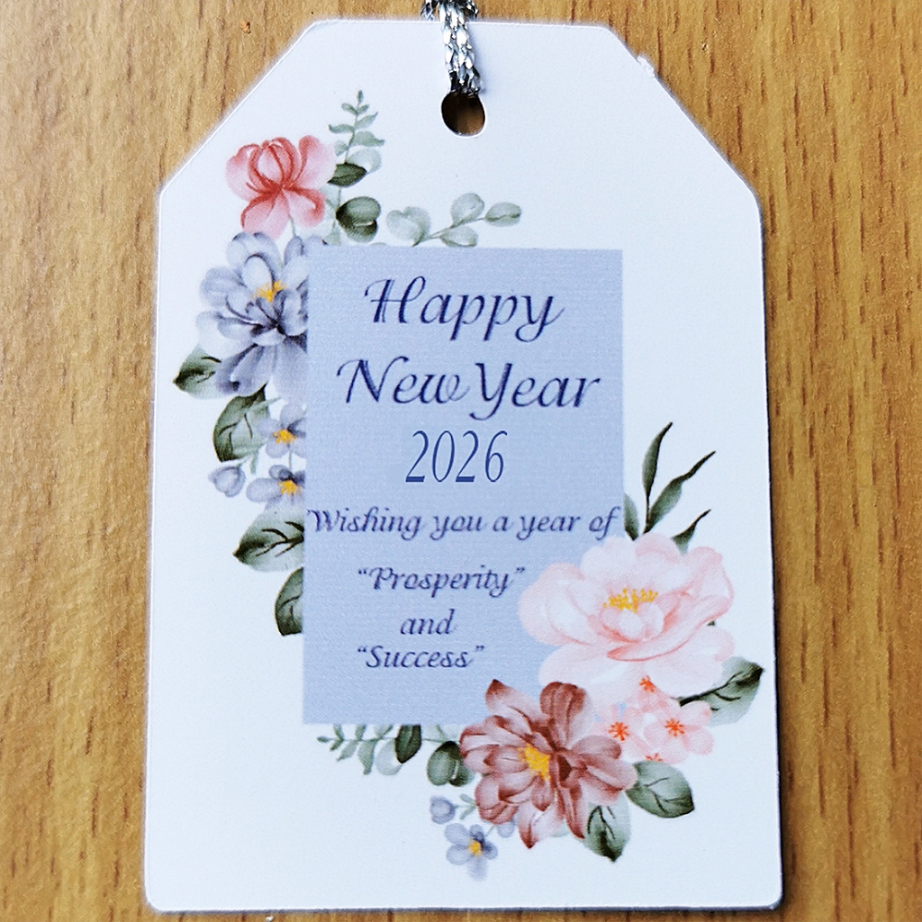 ป้ายTag Happy new year 2026 ขนาด5*5ซ.ม.,ขนาด4*6ซ.ม. พร้อมเชือก - รูปที่ 3