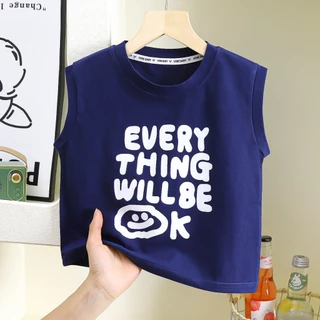 เสื้อกล้าม เสื้อแขนกุดเด็กผู้ชาย พิมพ์ลาย ใส่สบาย ระบายอากาศดี สไตล์เกาหลี #191