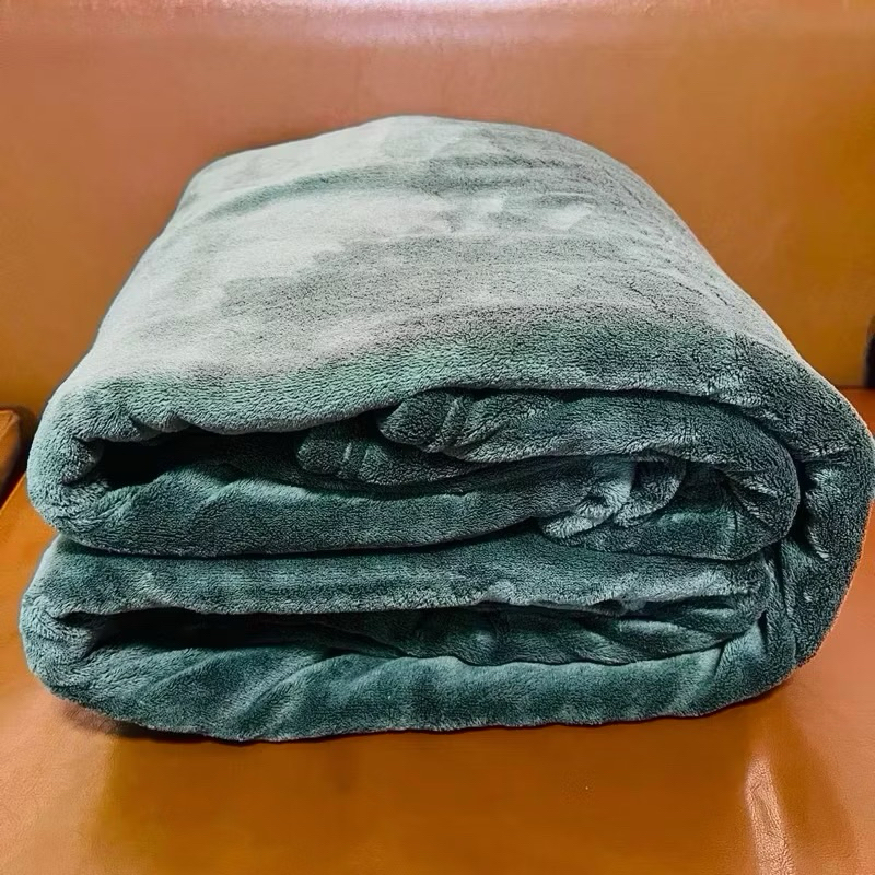 ผ้าห่มนาโน ขนาด 8 ฟุต 230×250 cm สีเทาอ่อน ครีม น้ำตาลทอง ราคาถูก ผืนใหญ่จุใจ