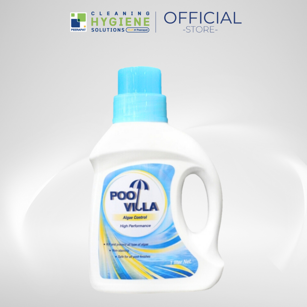 Pool Villa Algae Control น้ำยาสำหรับป้องกันและฆ่าตะไคร่ทุกชนิดในสระว่ายน้ำ 1 ลิตร
