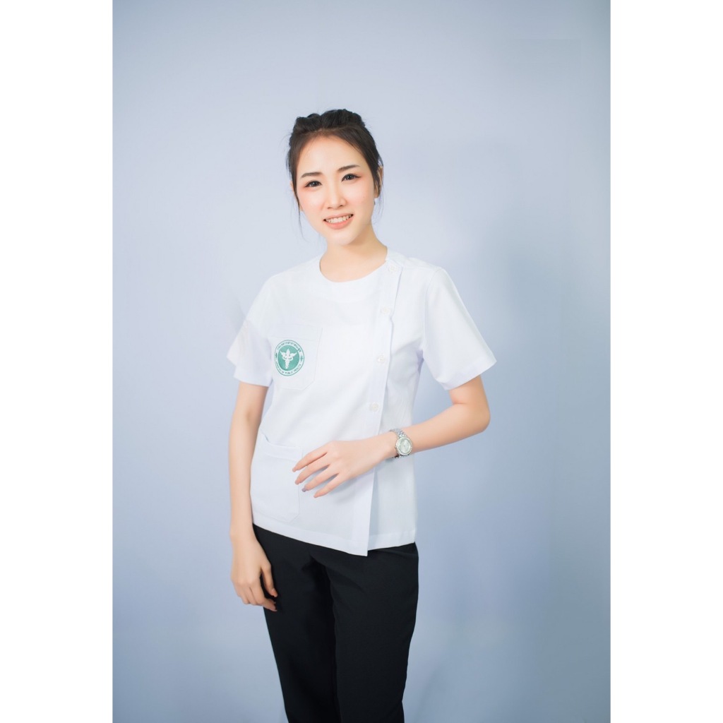 คอกลมขาว SPD หญิง ปัก สธ.