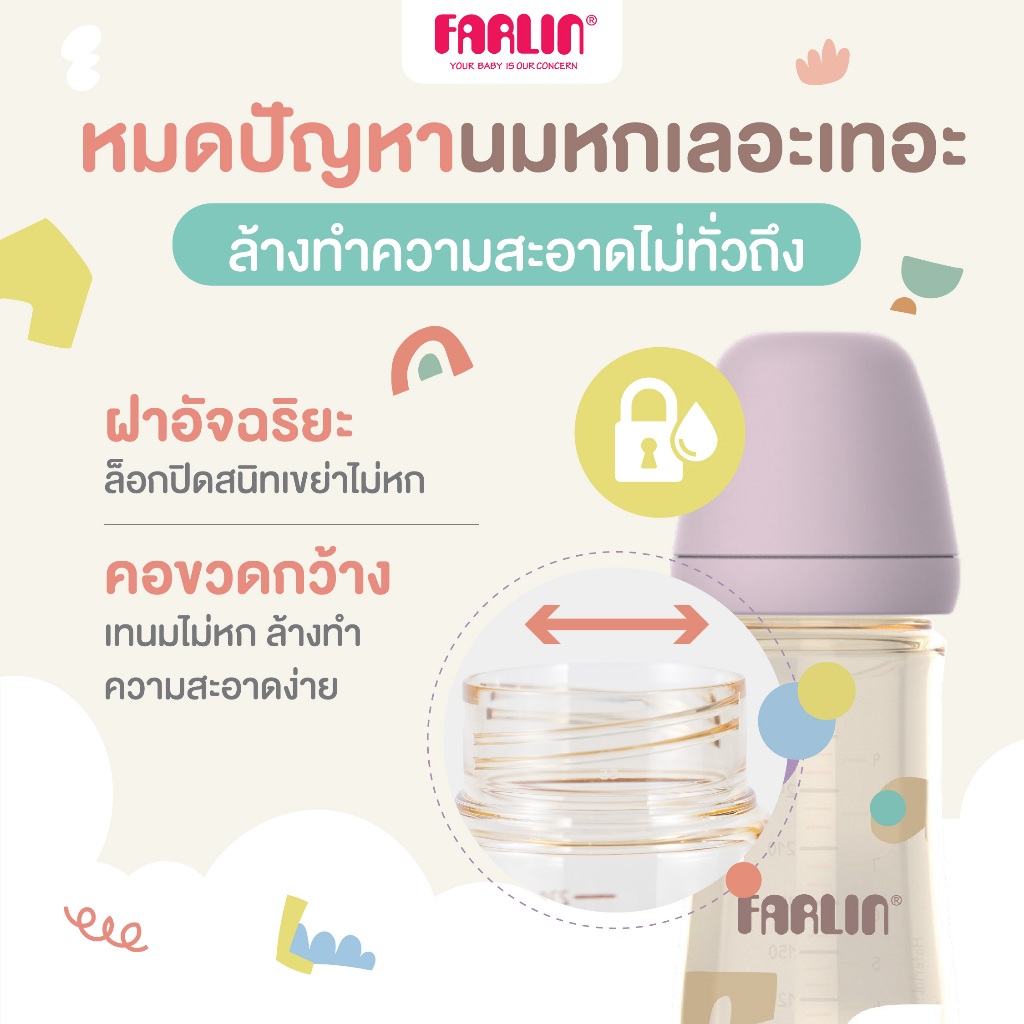(มีมอก.)ขั้นสุด(วัสดุที่ใช้ทางการแพทย์&อวกาศ)Farlin ขวดนมPPSUจากเยอรมัน ปลอดสารพิษทุกชนิด จุกนมดีมาก รูปที่ 4