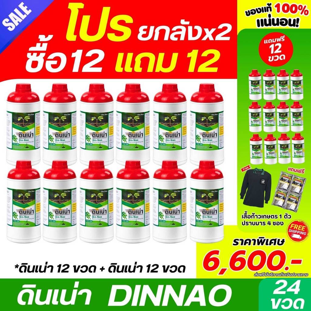 โปรยกลัง X2 ซื้อ12แถม12 (ดินเน่า 24 ขวด + เสื้อ 1 ตัว + ปราบมาร 4 ซอง)