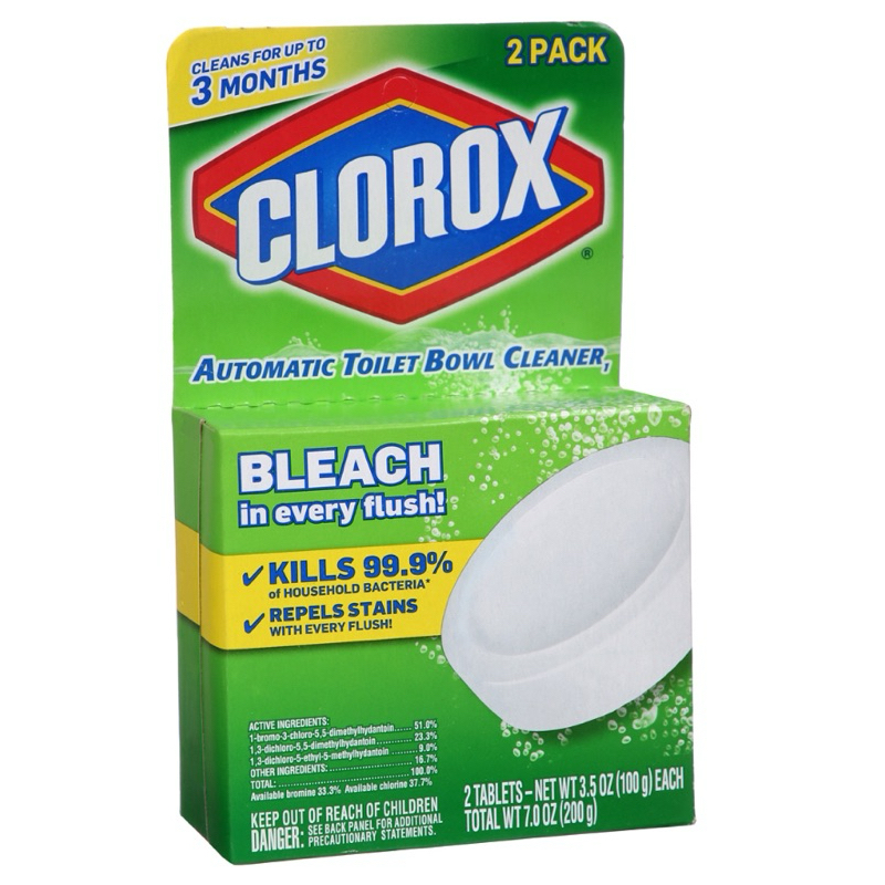 Clorox Bleach In Every Flush Toilet Bowl Cleaner 3.5 Oz × 2 Pack