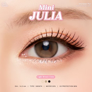 คอนแทคเลนส์ Julia Light Brown / Brown / Gray (Kitty Kawaii) ขนาดมินิ 🌷 ลายฮิต สุดปังในเกาหลี