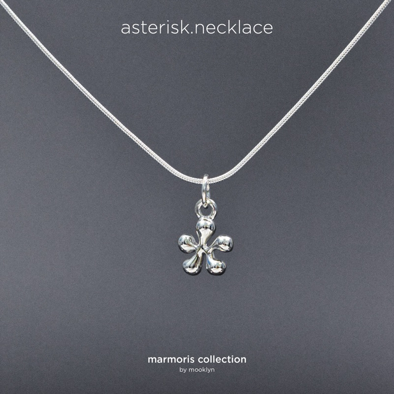 mooklyn.co ASTERISK NECKLACE silver925 rhodium plated(เงินแท้ชุบโรเดียม) สร้อยคอเงินแท้ จี้ดอกจัน