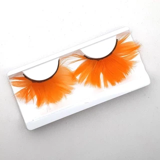ขนตาปลอม หลากสี ขนตาขนนก ขนตาแฟนซี พรอพปาร์ตี้ 1 Pair Natural Feather False Eyelashes Party Nightclub Makeup Eye Lash