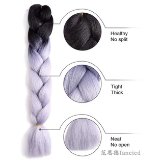 พร้อมส่ง ไหมถักผม แฮร์พีช รุ่น 2-3-4 สี รวม 40 เฉดสี ไหมถักเปีย ไหมไฟเบอร์ ไหมต่อผม ยาว 60cm