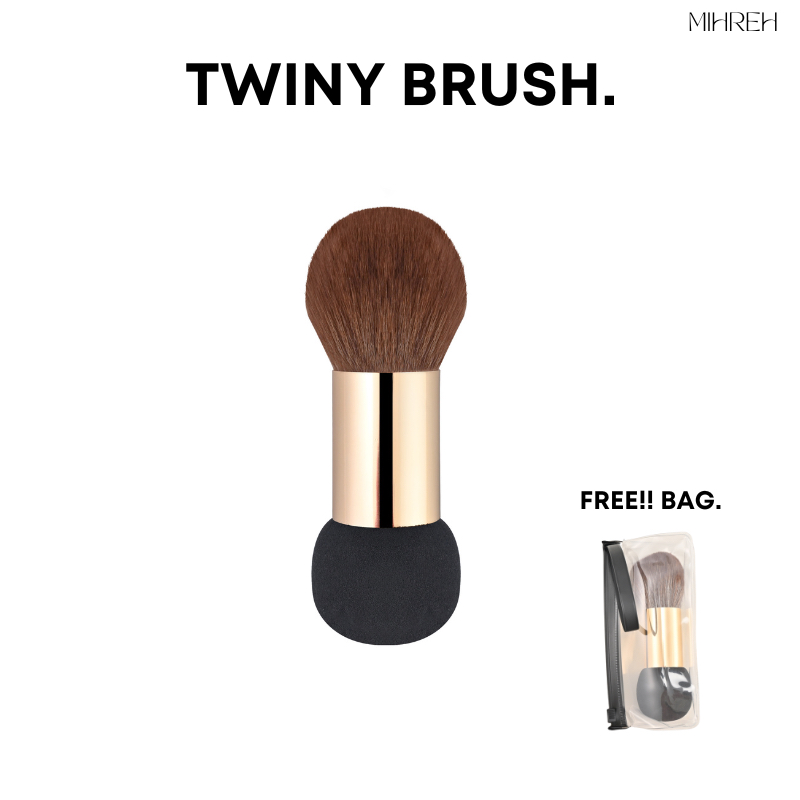 [2177] (พร้อมส่ง) Twiny Brush แปรงแต่งหน้าสำหรับ Base makeup รองพื้น + แป้งฝุ่น
