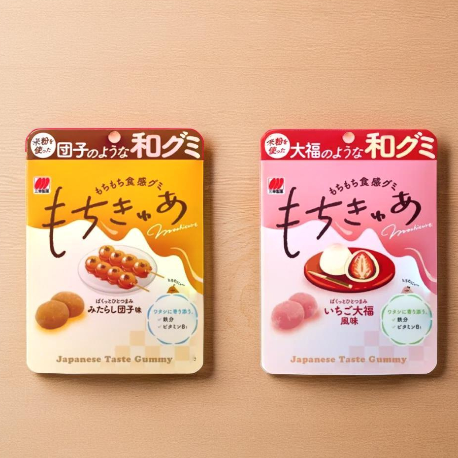 วากามิ (Wakami) กัมมี่ เยลลี่ญี่ปุ่น หนึบหนับ 2 รสชาติ – มิตาราชิดังโงะ & สตรอว์เบอร์รี่ไดฟุกุ 40g