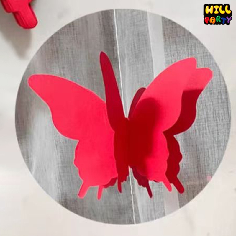 แบนเนอร์กระดาษ รูปผีเสื้อ 3D สําหรับตกแต่งงานปาร์ตี้วันเกิด DIY งานเลี้ยงในโอกาศต่าง