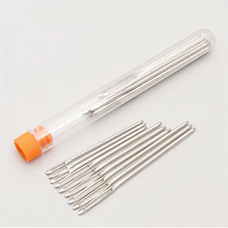 เข็มถักครอสติส 9pcs แฮนด์เมด ขนาดใหญ่ DIYเครื่องมือบิ๊กอาย เข็ม สแตนเลส