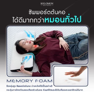 Solomon หมอนเมมโมรี่โฟม รุ่น Potter Pillow รองรับสรีระ ลดปวดคอ หลับสบายตลอดคืน