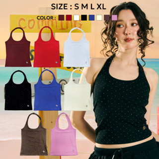 (พร้อมส่ง)Bemingtop901(S-XL)-SPARKLE HALTER TOP เสื้อกล้ามทร…