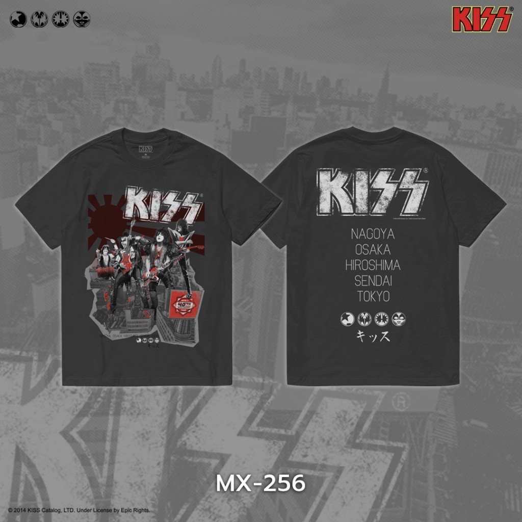 Power 7 Shop เสื้อยืดวง คิส ลิขสิทธ์แท้ KISS T-SHIRTS (MX-256 สีเทา)