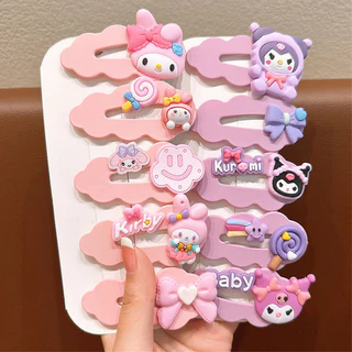 กิ๊บติดผม 5 ชิ้น/เซ็ต ลายการ์ตูนคุโรมิ/เมโลดี้สุดน่ารัก เครื่องประดับผมหวานๆ กิ๊บติดผมเด็กผู้หญิง
