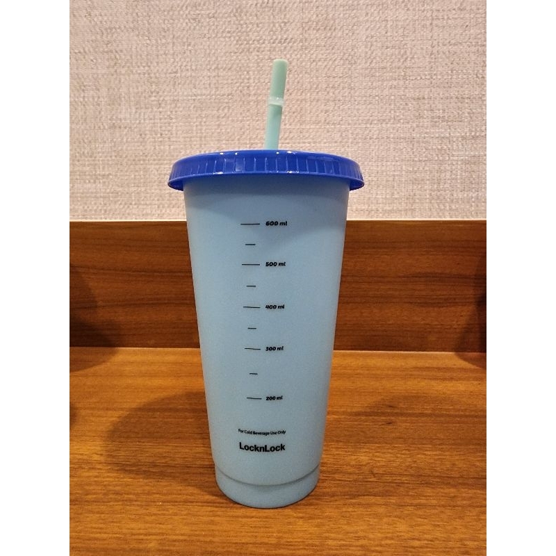 แก้วน้ำมีฝาปิดพร้อมหลอด locknlock มือ1ใหม่มาก