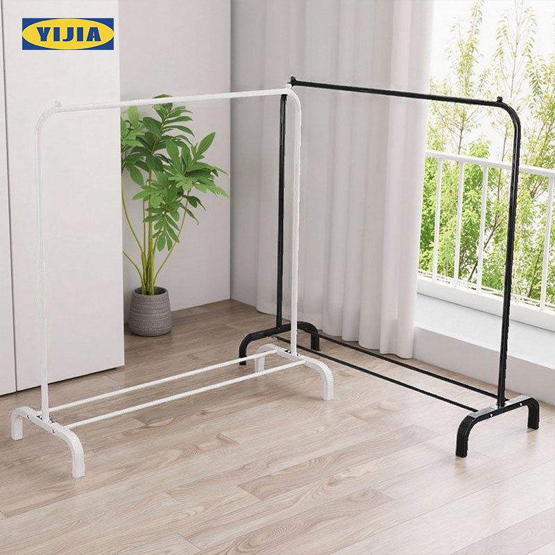 YIJIA Mall ราวตากผ้า ราวเเขวนผ้า ลาวตากผ้า โครงเหล็ก บาร์เดี่ยวใช้สำหรับห้องนอน แขวนเสื้อผ้าขาย