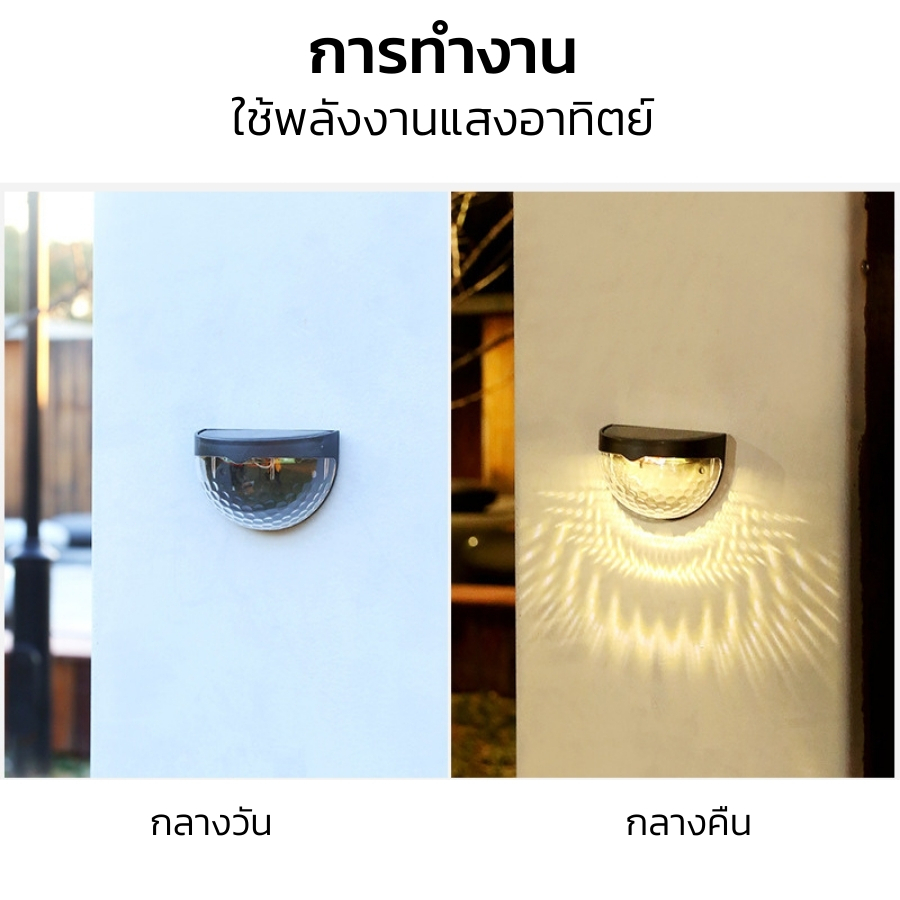 YOWXII คมไฟ LED พลังงานแสงอาทิตย์ กันน้ํา ประหยัดพลังงาน สําหรับตกแต่งรั้ว กลางแจ้ง - รูปที่ 2