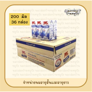 หมดอายุ 19-30/09/69 นมวัวแดง รสจืด 180 มิล 36 กล่อง