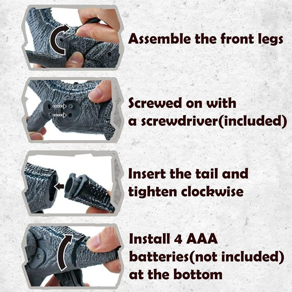 ของเล่นเด็ก ไดโนเสาร์ไฟฟ้า เวโลซิแรปเตอร์ บังคับวิทยุ จำลองการเดินได้ ไดโนเสาร์ไฟฟ้า ของขวัญ ปริศนา - รูปที่ 3