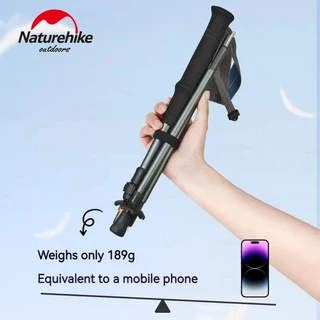 Naturehike ไม้เท้าเดินป่า คาร์บอนไฟเบอร์ พับ 5 ท่อน อัลตร้าไลท์ อลูมิเนียมอัลลอย เดินป่า แคมปิ้ง