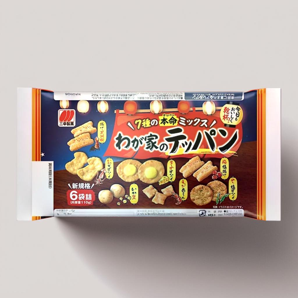 ขนมข้าวอบกรอบญี่ปุ่นรวมรส 7 รสชาติ Sanko Rice Crackers Assortment Pack 110g