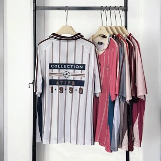Atipashop - JERSEY OVERSIZE T-SHIRT เสื้อยืด คอปก ทรงโอเวอร์ไซส์ คอวี ทรงสปอร์ต