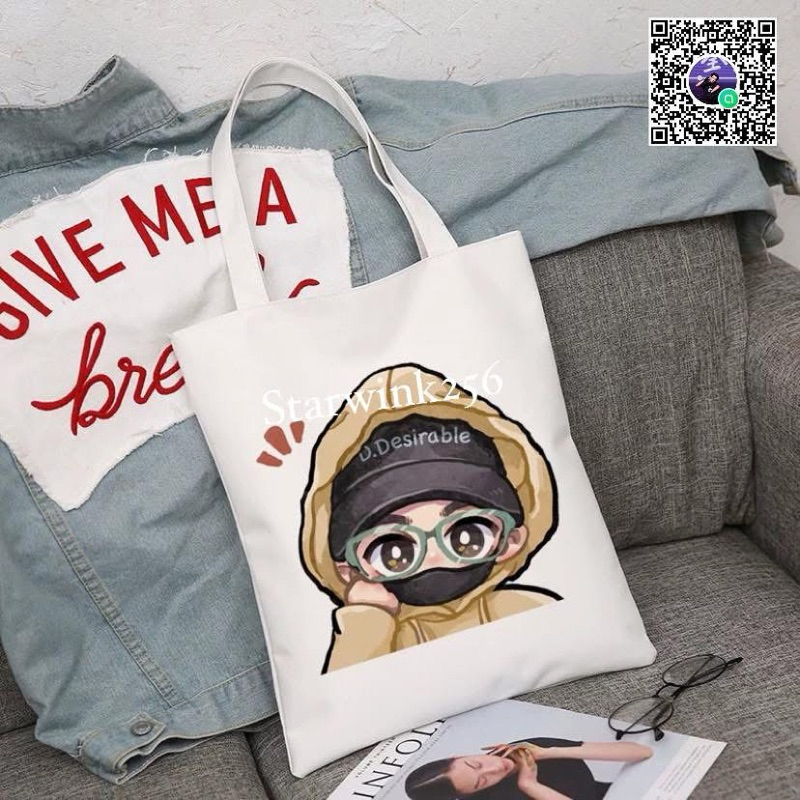 [พร้อมส่ง] กระเป๋าผ้า ลายหวังเฮ่อตี้ Wang Hedi Dylan Wang