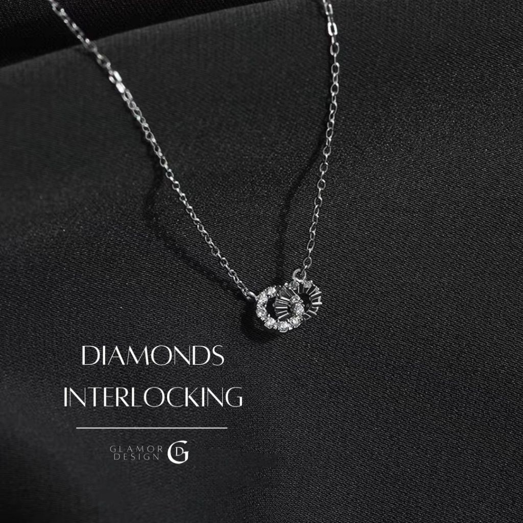 GLAMOR✨สร้อยเงิน Diamonds Interlocking เงินS925 สไตล์ร่วมสมัย สำหรับผู้หญิง เรียบหรู ห่วงคล้อง