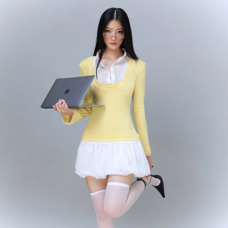 พร้อมส่ง yellow pazazi