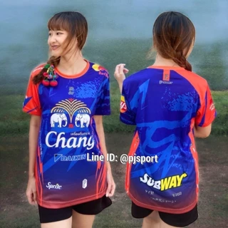 เสื้อกีฬา พิมพ์ลายในเนื้อผ้า เสื้อทีม เสื้อครอบครัว ผ้าไมโครสปอร์ตนุ่มใส่สบาย สีสดใสไม่หลุดลอก