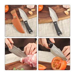 (สินค้าพร้อมส่ง) มีดปลายแหลม มีดทำครัว มีดทำอาหาร มีดเดินป่า หั่น ซอย แล่ แถมกระเป๋าใส่มีด