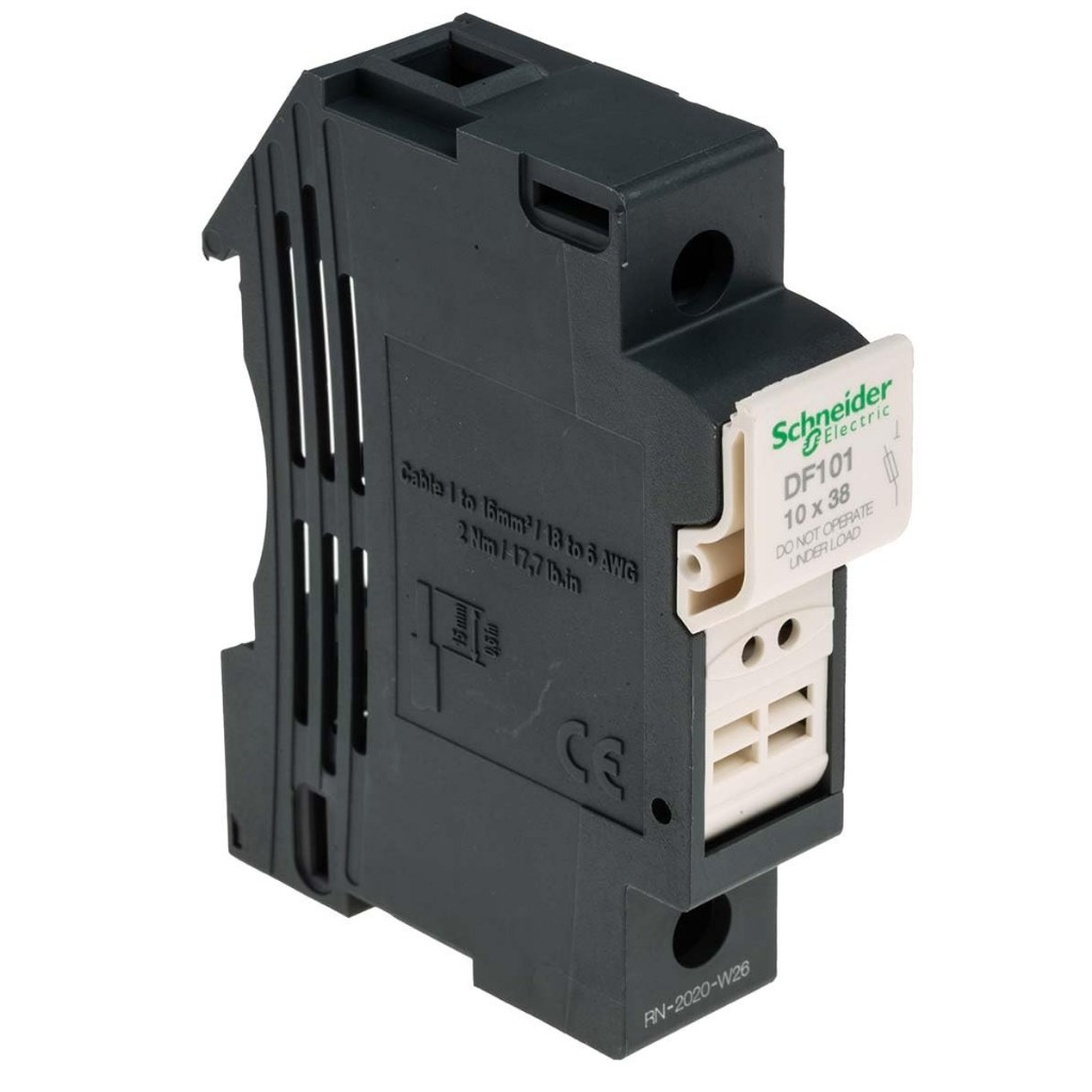 Schneider DF101 FUSE HOLDER 1P 32A FOR FUSE 10 X 38 MM - TI Fuse carrier, TeSys DF ฐานฟิวส์
