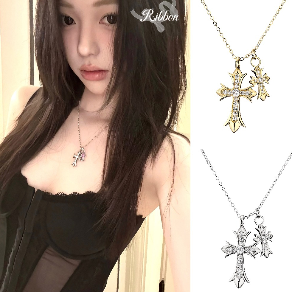 สร้อยคอ สร้อยคอพร้อมจี้ ประดับเพชร💎 จี้ไม้กางเขน เข้ากับทุกการแต่งกาย 💫