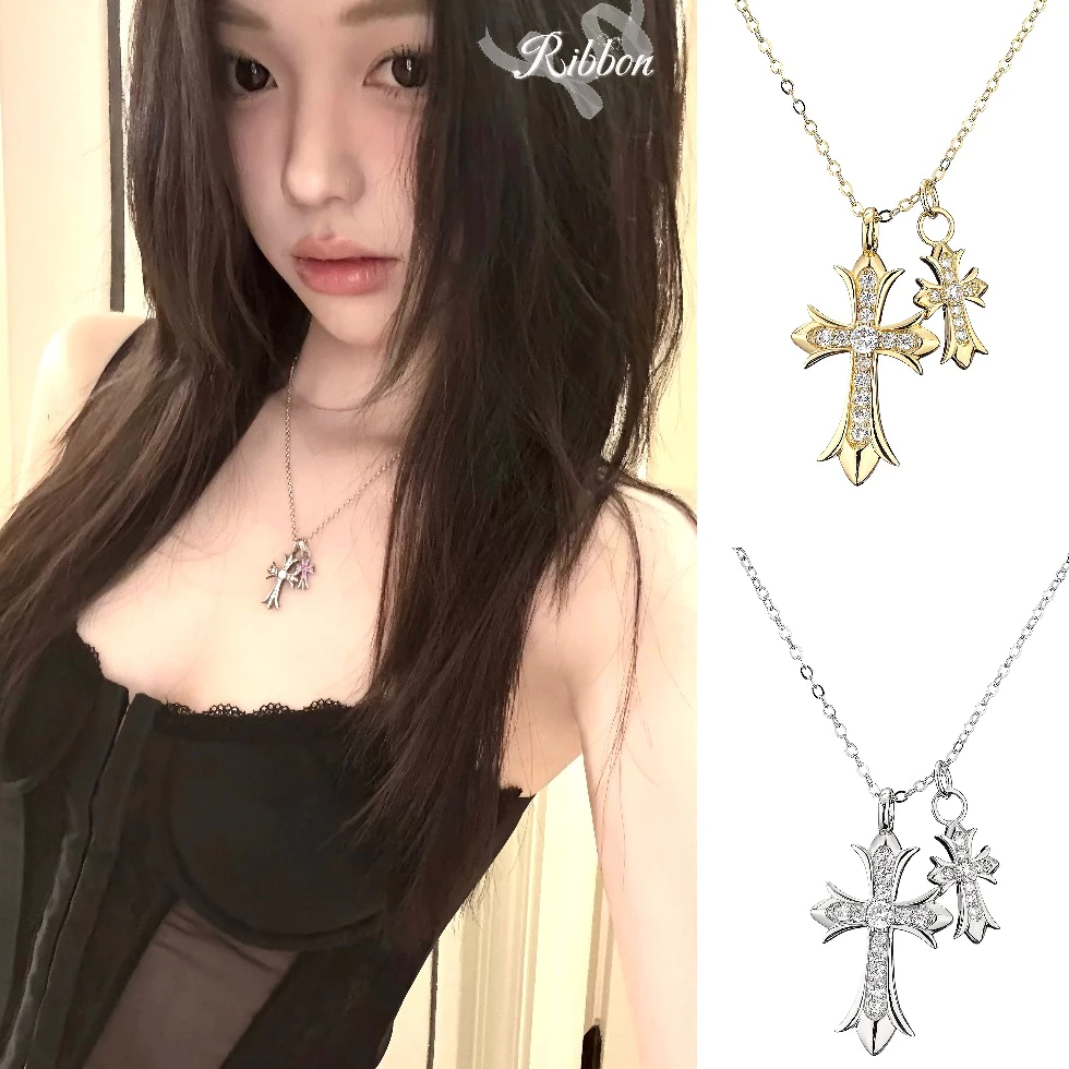 สร้อยคอ สร้อยคอพร้อมจี้ ประดับเพชร💎 จี้ไม้กางเขน เข้ากับทุกการแต่งกาย 💫