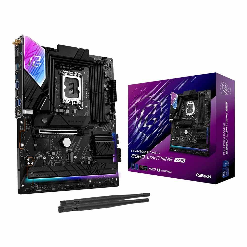 MAINBOARD (เมนบอร์ด) ASROCK B860 LIGHTNING WIFI – INTEL SOCKET 1851 DDR5 ATX ราคา ถูกที่สุด ดีลบีเคเค แกลเลอรีภาพที่ 2