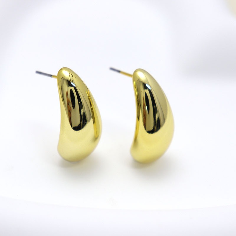 Hot ต่างหูทอง earring ตุ้มหูห่วง รูปร่างหยดน้ำ ต่างหูห่วง หรูหรา jewelry accessories เครื่องประดับแฟชั่น  92.5%เข็มเงิน - รูปที่ 5