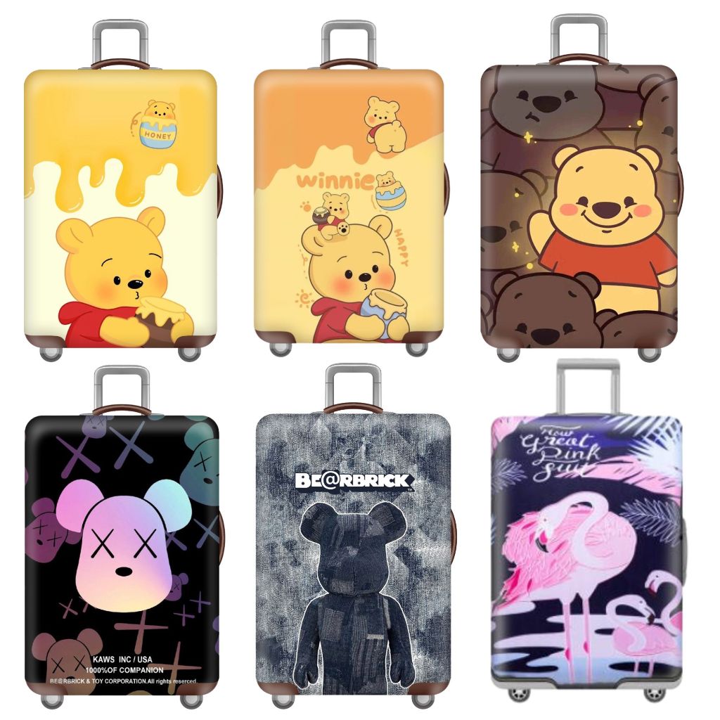 ผ้าคลุมกระเป๋าเดินทาง แบบยืด ลายฟลามิงโก bear brick พูห์