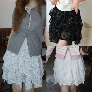 urban apparels | rouje ruffle layered skirt กระโปรงชั้นลายจุ…