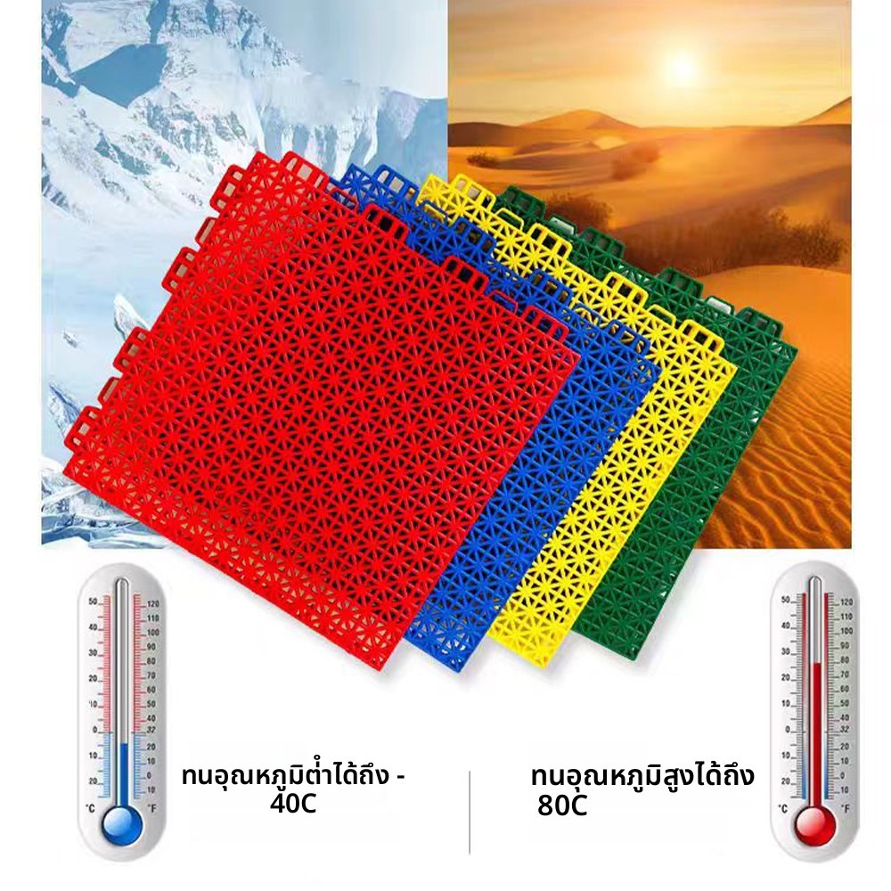 🧩แผ่นรองกันลื่น🧩แผ่นกันลื่น ระบายน้ำได้เร็วไม่สะสมน้ำ DIY กันน้ำกันลื่น แผ่นกันลื่นในห้องน้ำ ในห้องครัว 5 สี ขนาด25X25CM - รูปที่ 2