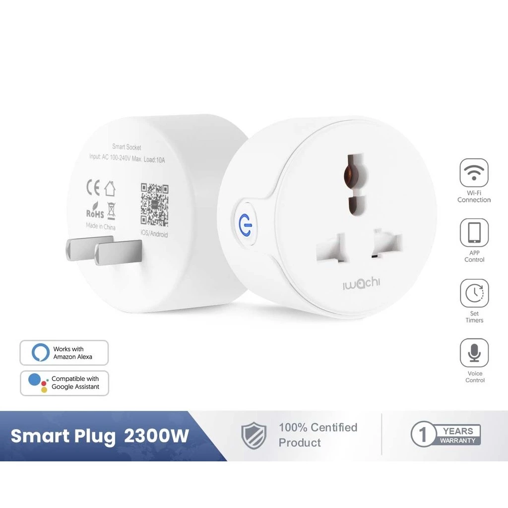 ปลั๊กไวไฟ Smart Socket สมาร์ทปลั๊กไฟ 10A/2300W ปลั๊กไฟ wifi การควบคุมระยะไกล สั่งงานด้วยเสียง