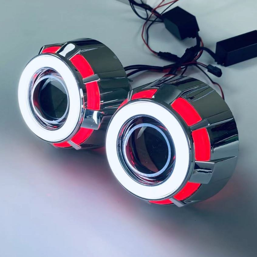 ฝาครอบไฟหน้าโปรเจคเตอร์ Bi LED/Bi Xenon ขนาด 2.5 นิ้ว (ไฟวิ่งกลางวัน + ไฟเลี้ยว)