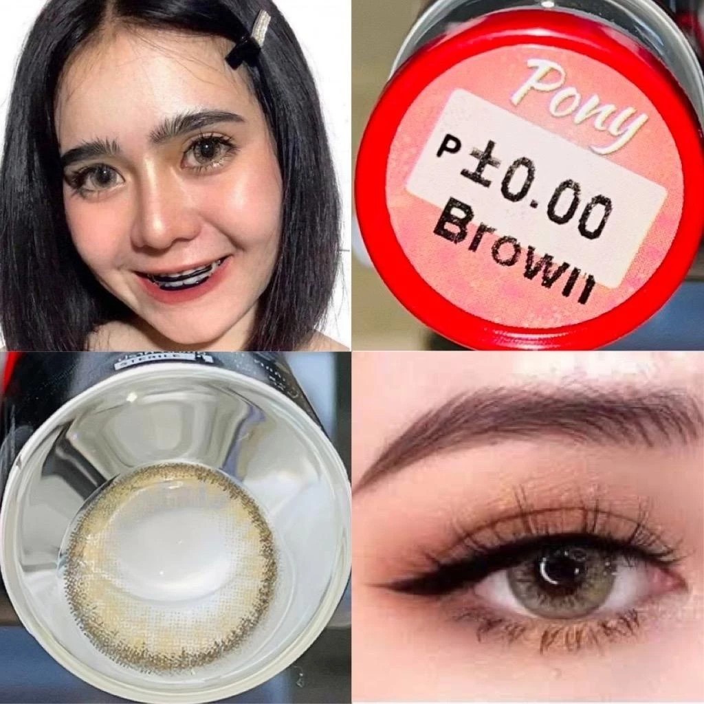 🔥 คอนแทคเลนส์✨Brown/Gray✨ pony ✨Wink